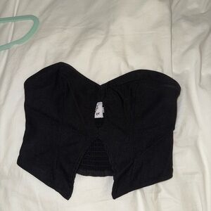 Princess Polly Black Strapless Cropped Bustier Top